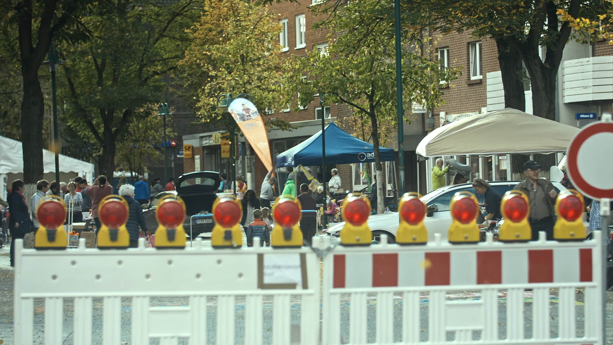 Eine abgesperrte Straße